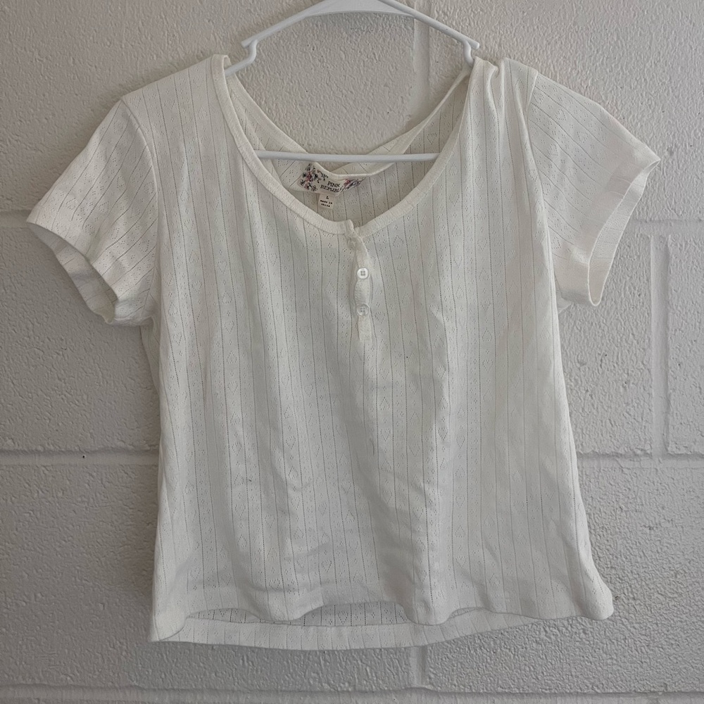 Pink Republic Ivory Short Sleeve Women's Tee